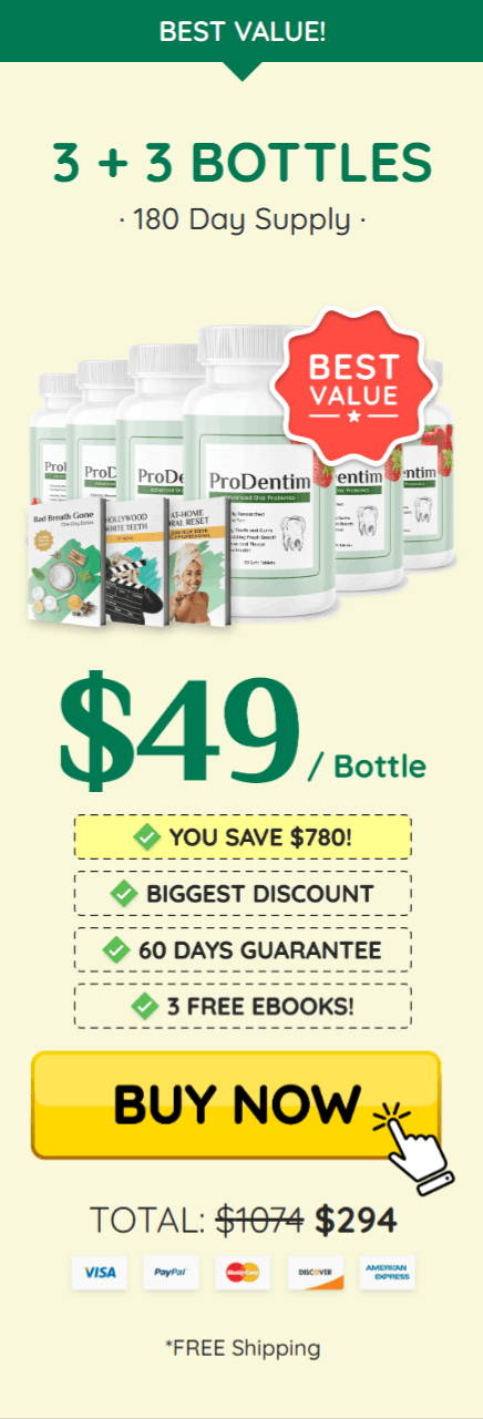 ProDentim  price 6 bottle